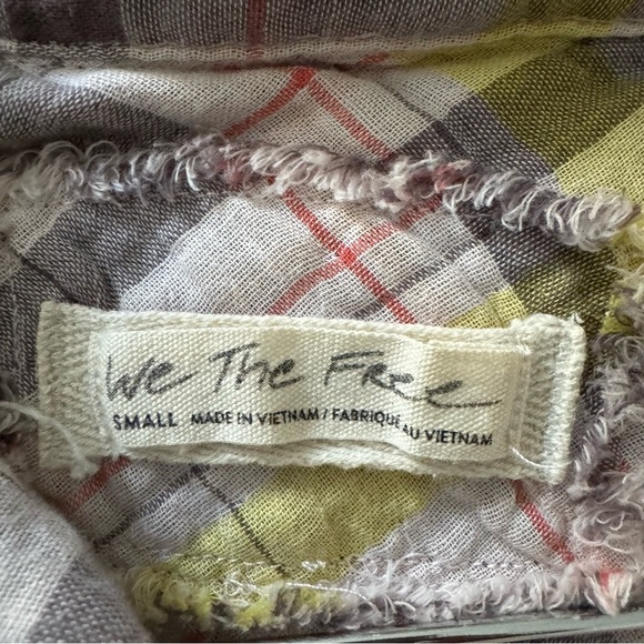 Free People We The Free Seeking Starlight Plaid Button-Up Shirt size Small - Picture 11 of 13